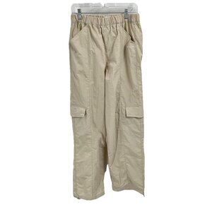 Wilo the Label Nylon Parachute Pants Cargo Beige Retro Skater Sz Small